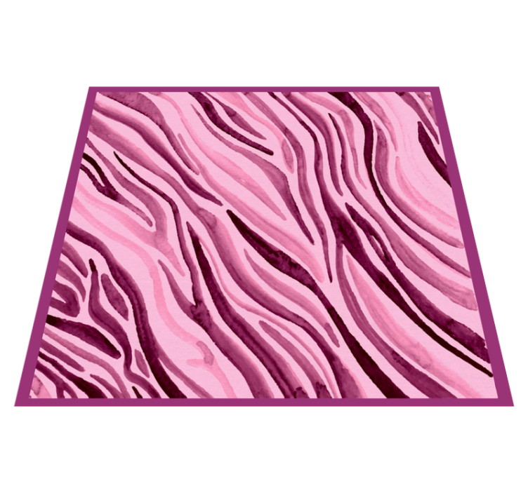 Pink zebra stripes animal print vinyl rug - TenStickers