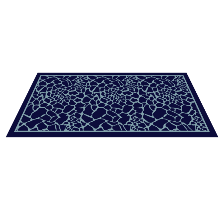 Blue Giraffe Print animal print vinyl rug - TenStickers