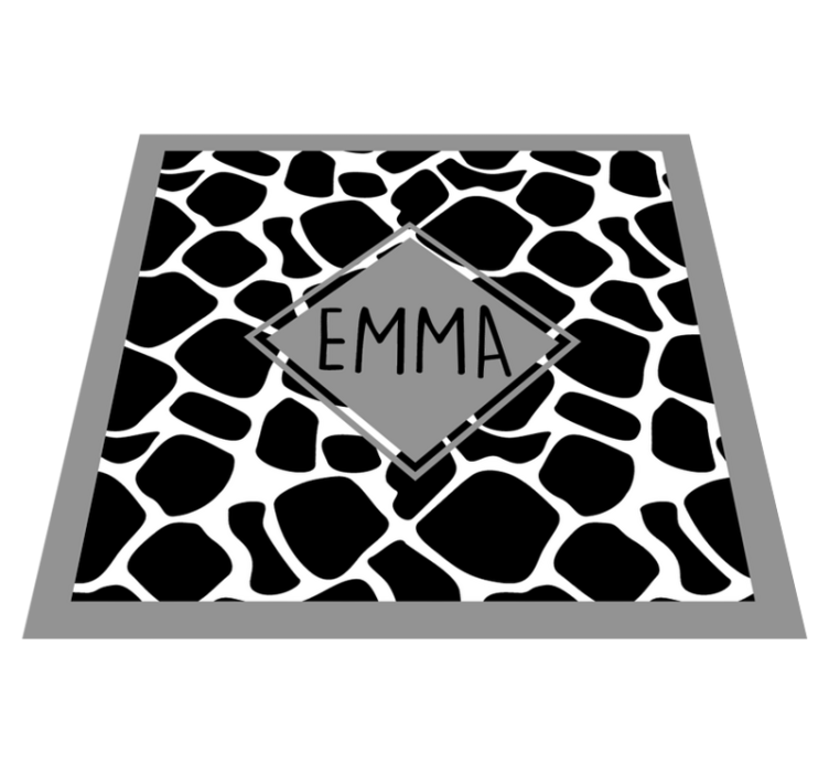 Personalised cow print animal print vinyl rug - TenStickers