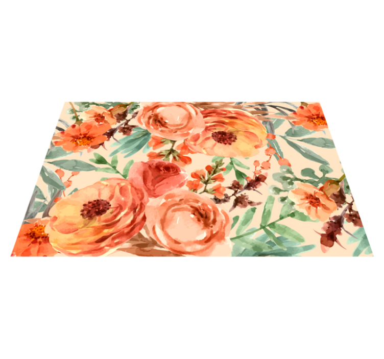 Vibrant Showcase nature flower vinyl rug - TenStickers