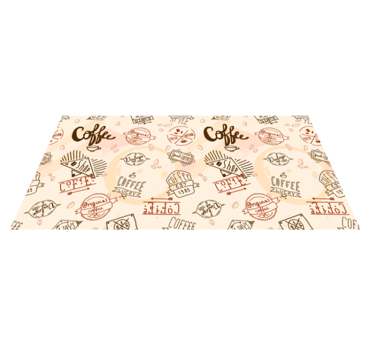 Vintage coffee pattern kitchen floor tiles - TenStickers