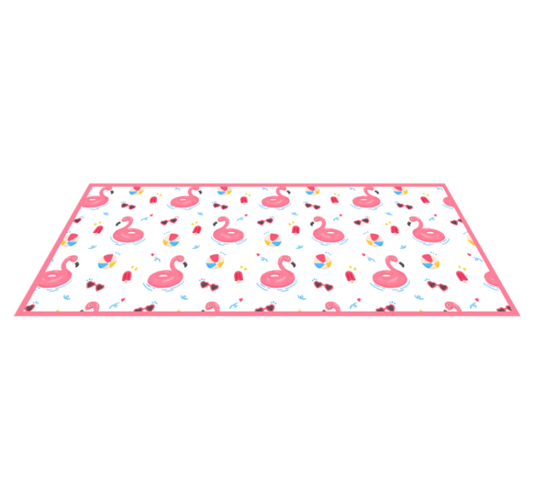 Cool flamingo pattern kitchen floor tiles - TenStickers