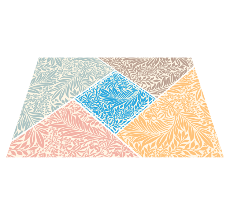 Retro colorful leaves kitchen floor tiles - TenStickers