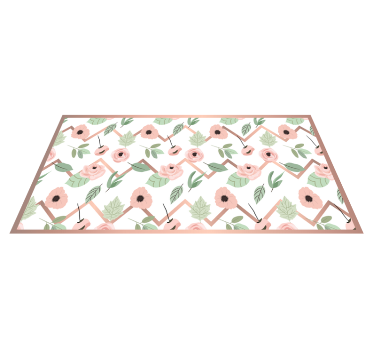 Botanical Leaf Concept flower vinyl rug - TenStickers