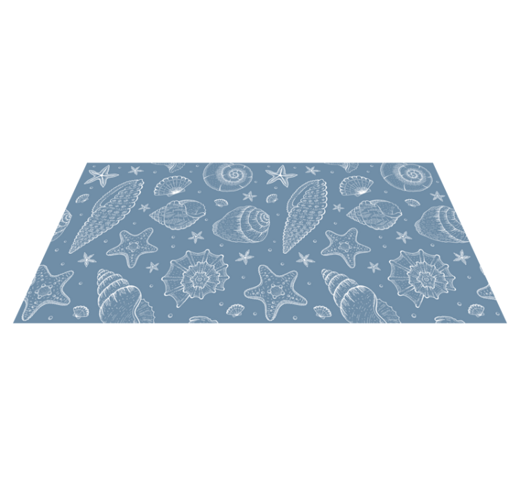 Marine life and seashells bathroom flooring - TenStickers