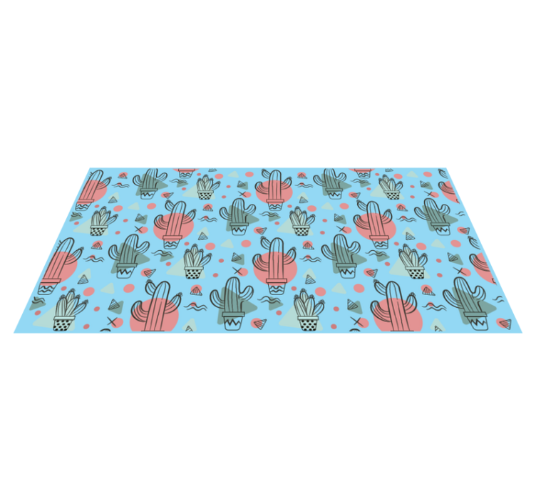Cactuses pattern kitchen vinyl rug - TenStickers