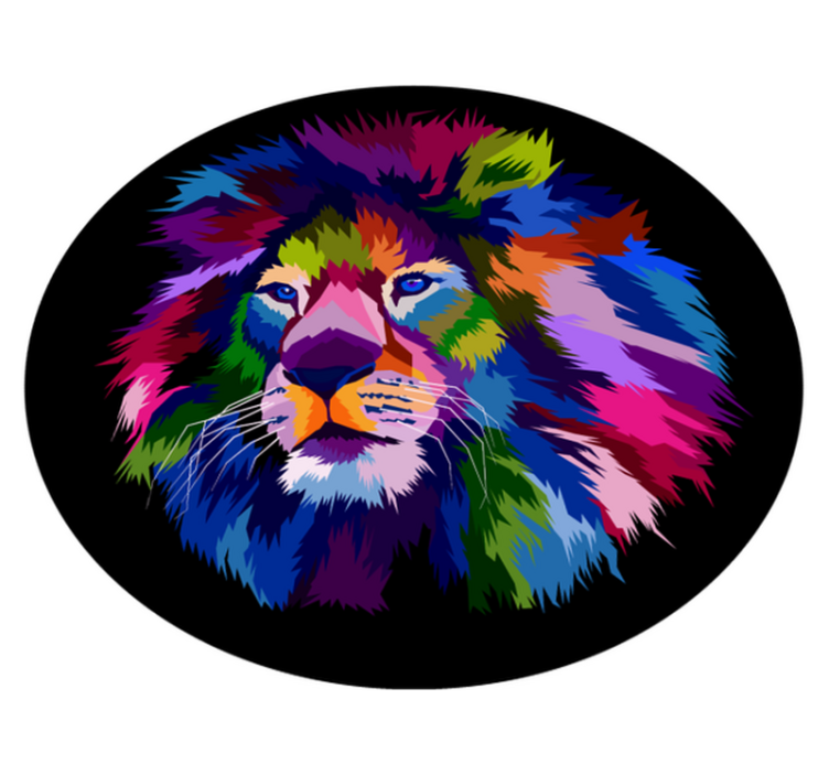 Lyon face animal vinyl rug - TenStickers