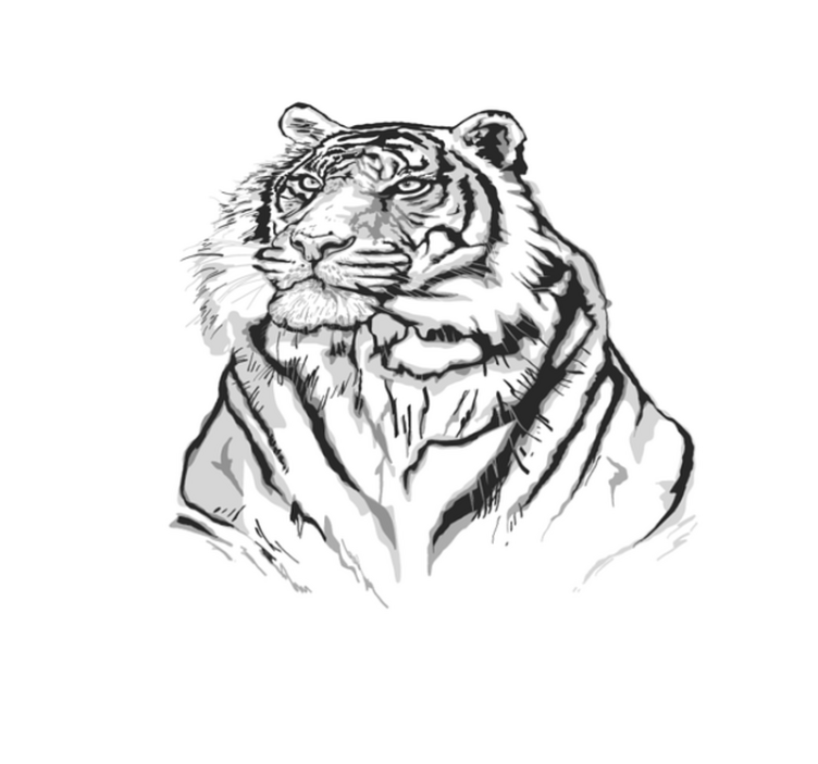 TIGER ARTISTIC PORTRAIT animal print vinyl rug - TenStickers