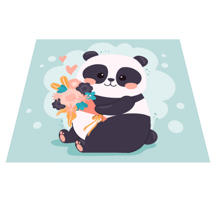 Happy panda face animal rug - TenStickers