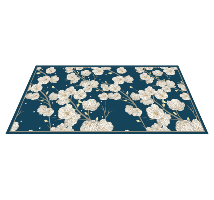 Blooming floral pattern flower vinyl rug - TenStickers