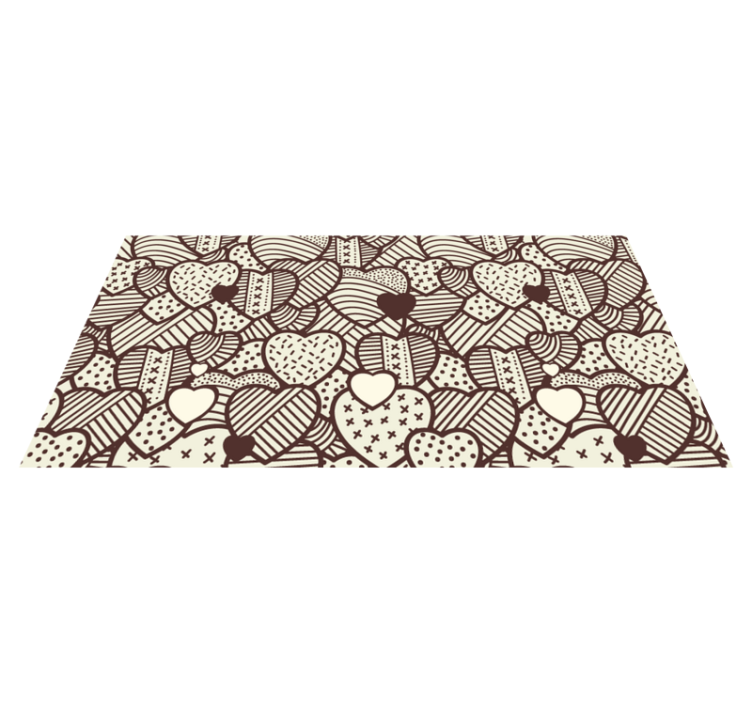 Hearts with texture teen vinyl rug - TenStickers