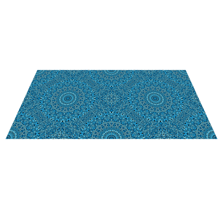 Elaborate Blue Motif mandala vinyl rug - TenStickers