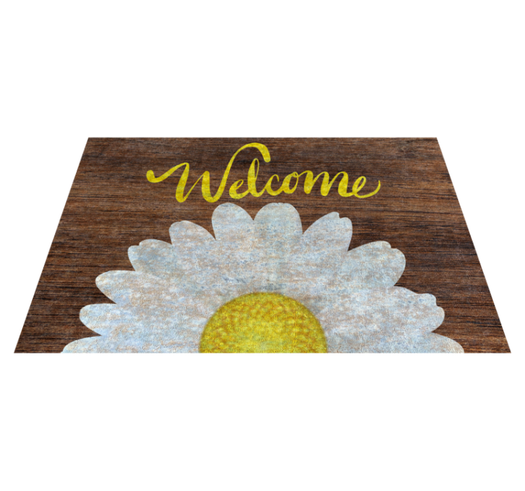 Welcome mat with sunflower entrance hall tiles - TenStickers