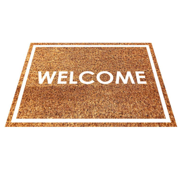Welcome on coir effect custom vinyl rug - TenStickers