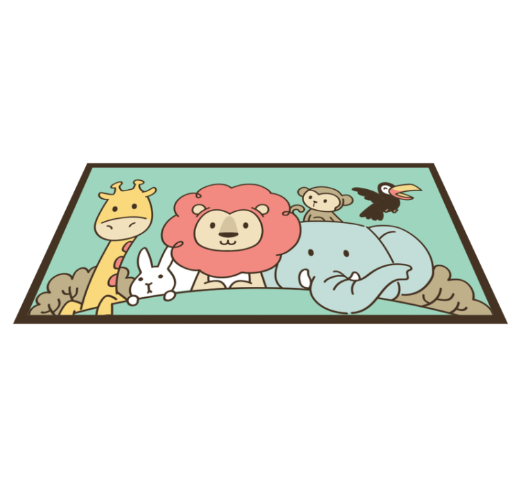 Jungle friends animals vinyl rug - TenStickers