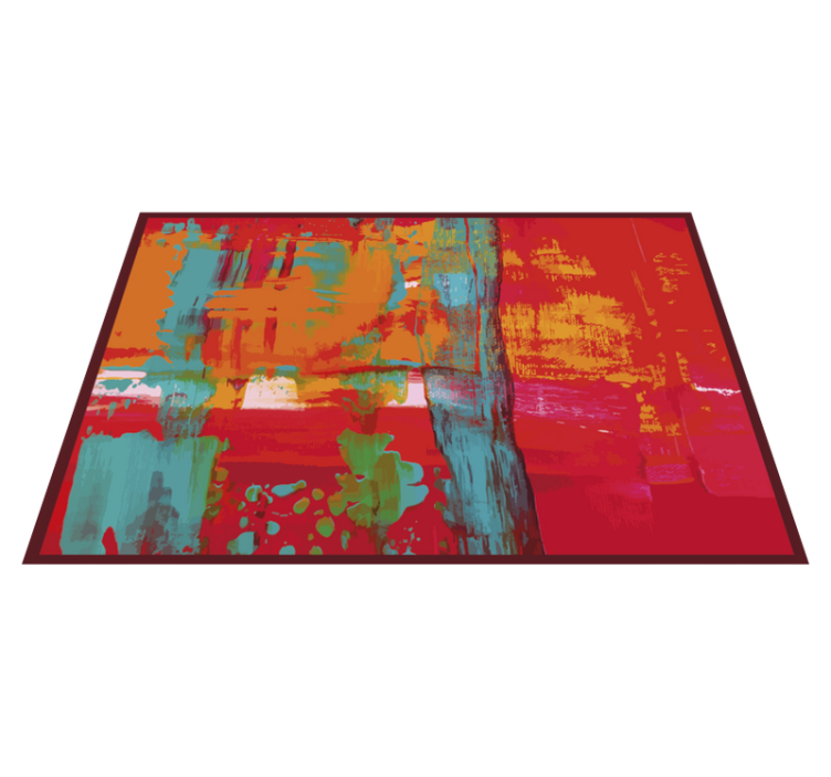 Abstract painting strokes geometric vinyl rug - TenStickers