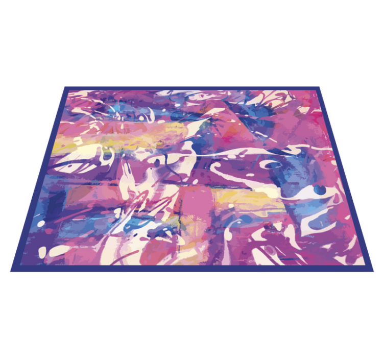 Abstract multi colored modern vinyl rug - TenStickers