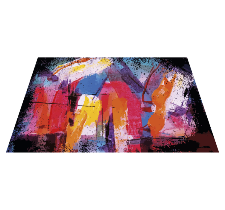 Vibrant Abstract Splash modern vinyl rug - TenStickers
