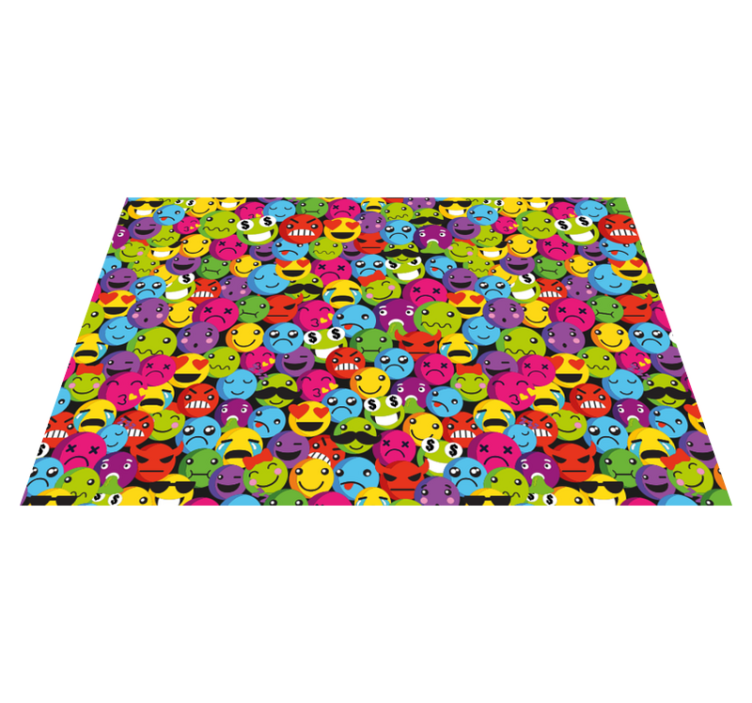 Colorful emoji expressions teenager vinyl rug - TenStickers
