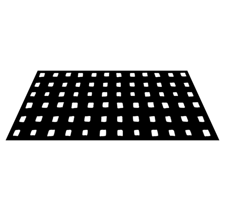 Black and white square pattern minimalist vinyl rug - TenStickers