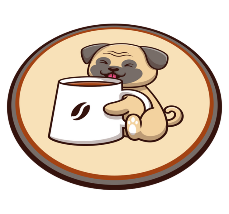 Cute pug mug animal vinyl rug - TenStickers