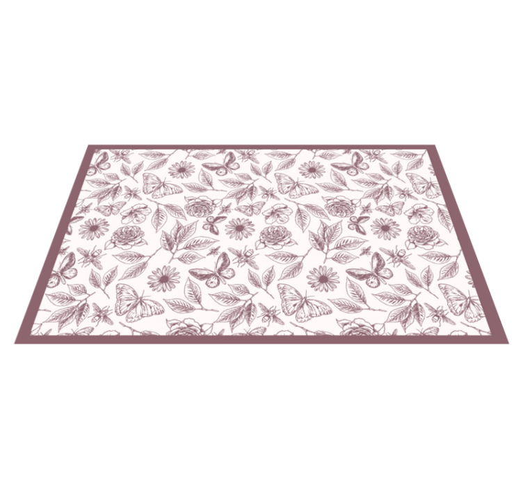 Subtle blossom arrangement flower vinyl rug - TenStickers