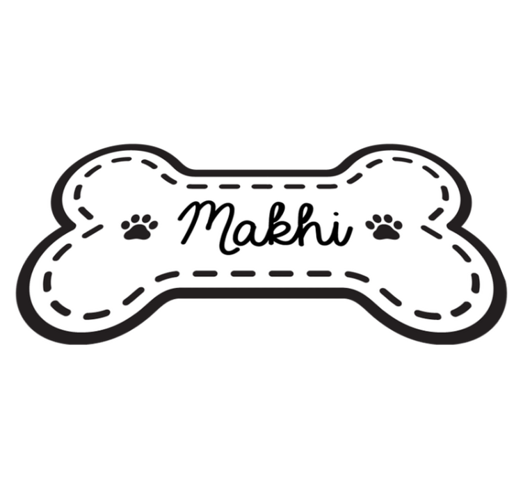 Striped personalised bone animal vinyl rug - TenStickers