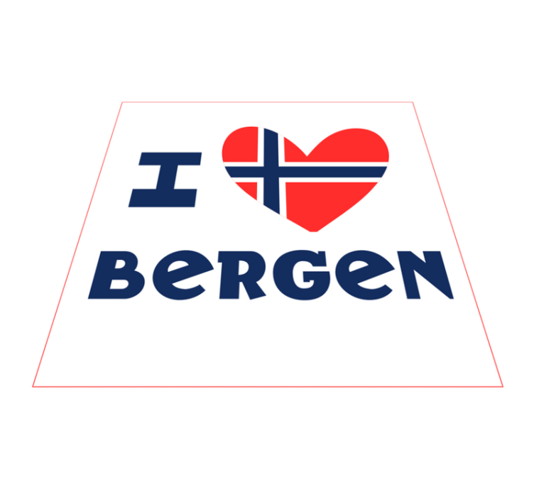 I love Bergen Norway heart nordic vinyl rug - TenStickers