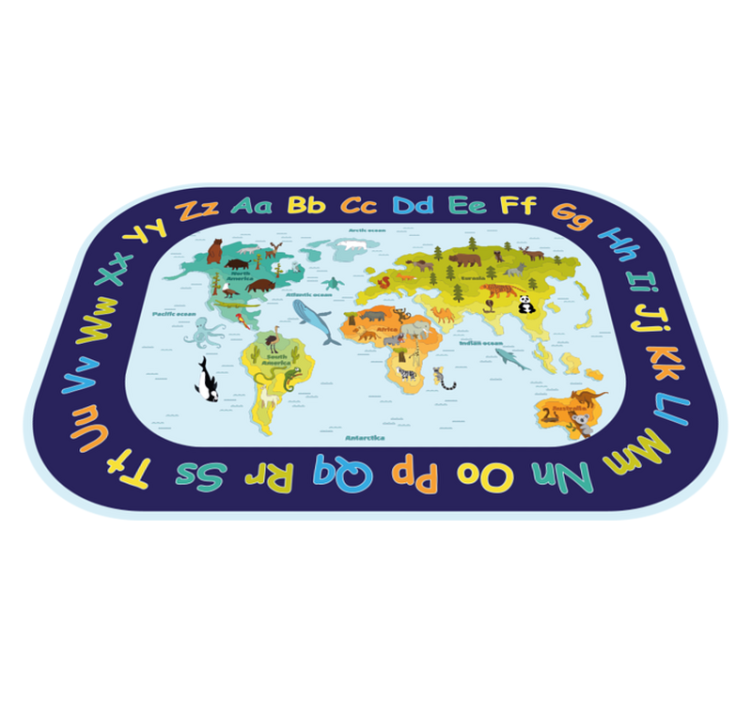 For kids with alphabet world map rug - TenStickers