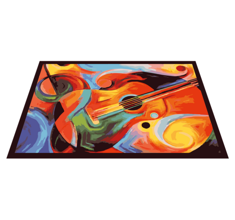 Modern art colorful guitar vinyl rug - TenStickers