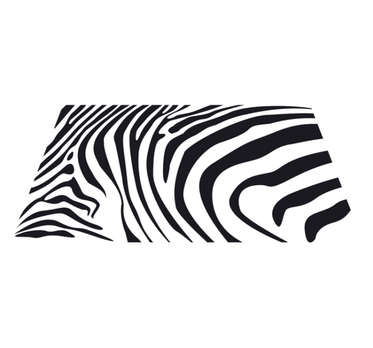 Black zebra animal print vinyl rug - TenStickers