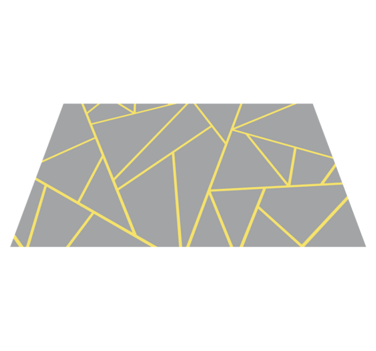 Modern yellow and gray geometric vinyl rug - TenStickers