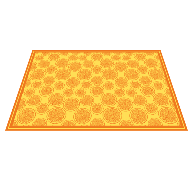 Citrus slice flower vinyl rug - TenStickers