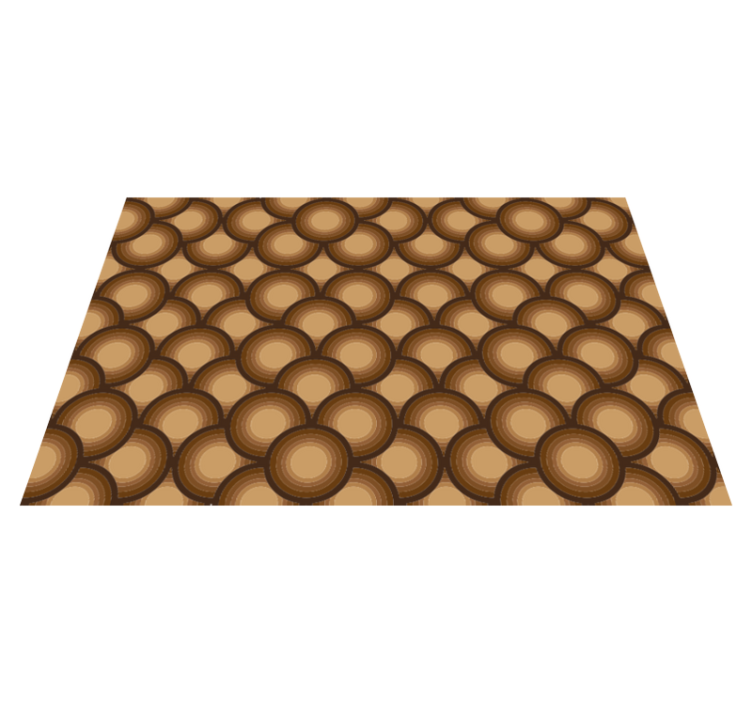 70s Brown circles geometric vinyl rug - TenStickers