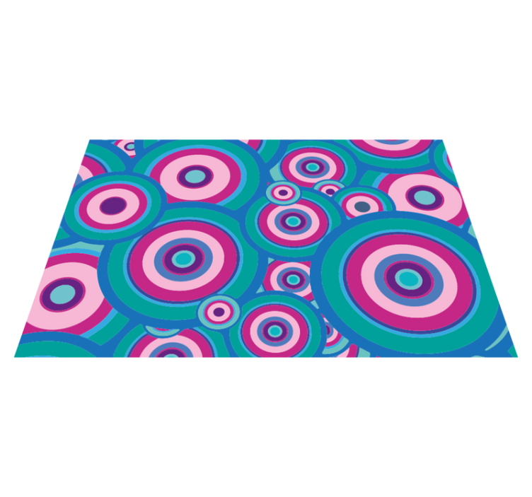 Colorful Circular Motifs geometric vinyl rug - TenStickers