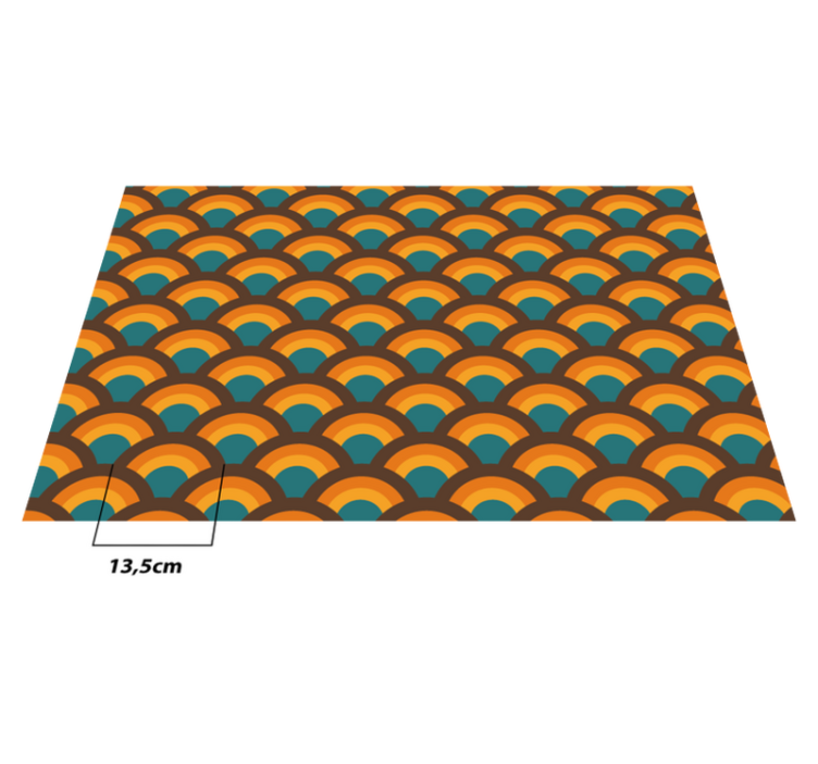 70s Rainbow waves vintage vinyl rug - TenStickers