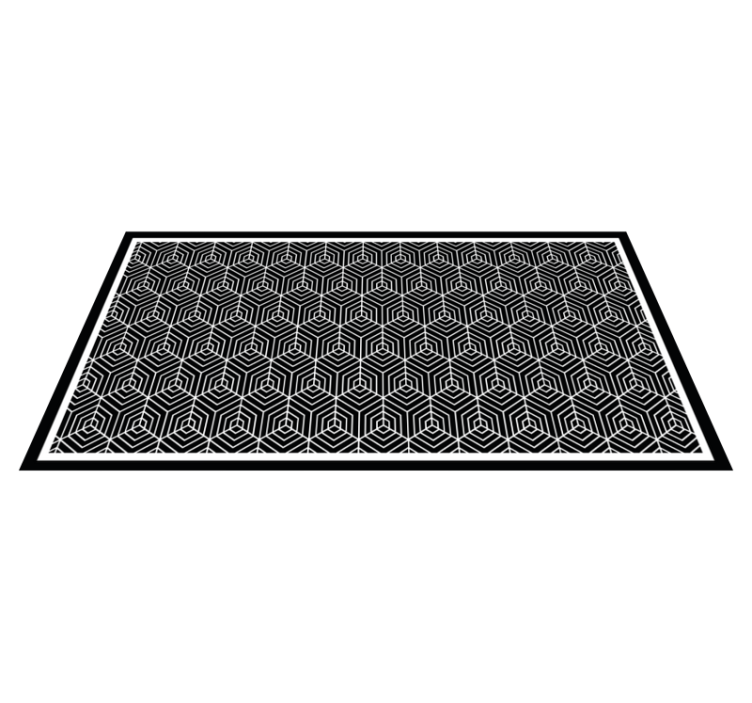 Hexagon Configuration geometric vinyl rug - TenStickers