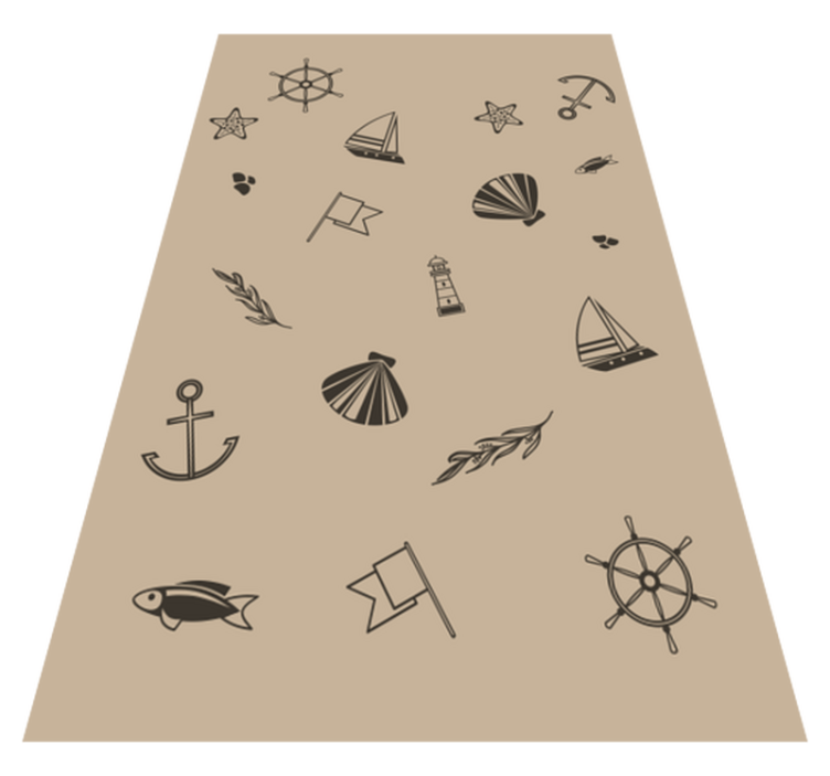 Vinyl rug with nautical symbols - TenStickers