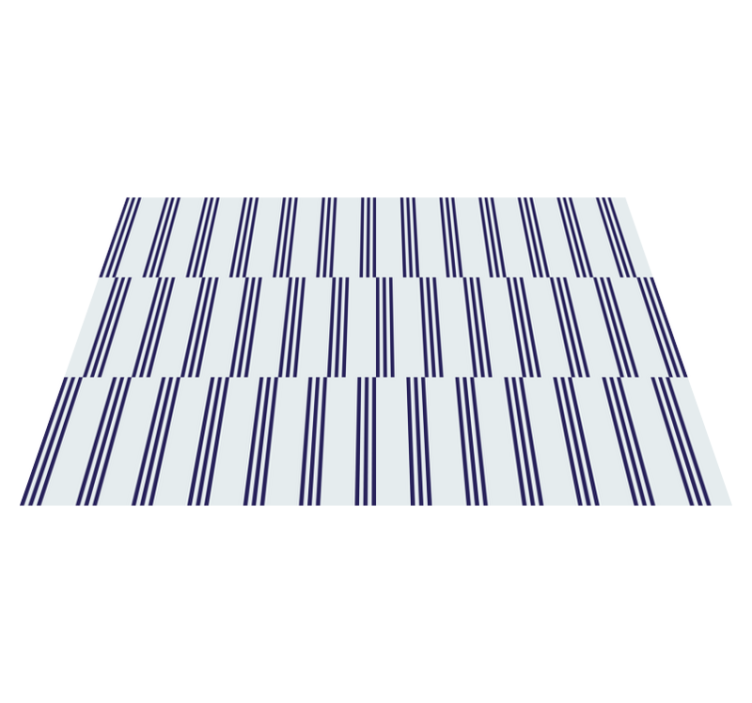 Navy stripy design living room vinyl rug - TenStickers