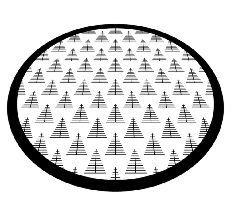 Nordic vinyl rug with geometric gray trees - TenStickers
