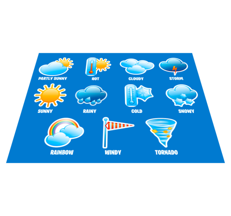 Kids weather kids vinyl rug - TenStickers