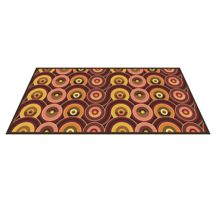 Vibrant brown circles vintage vinyl rug - TenStickers