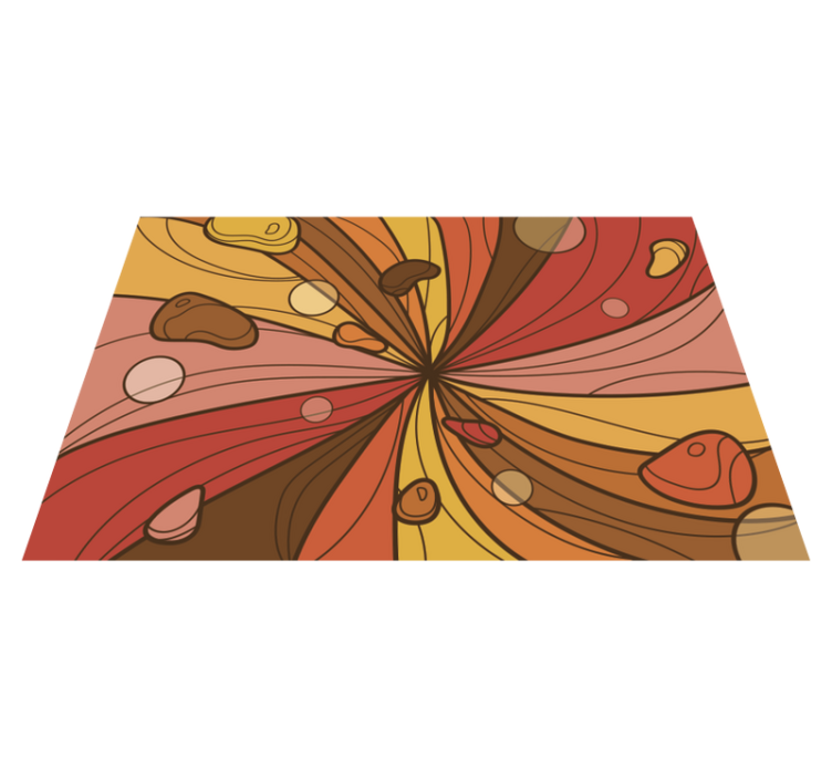 Swirling flower vintage vinyl rug - TenStickers