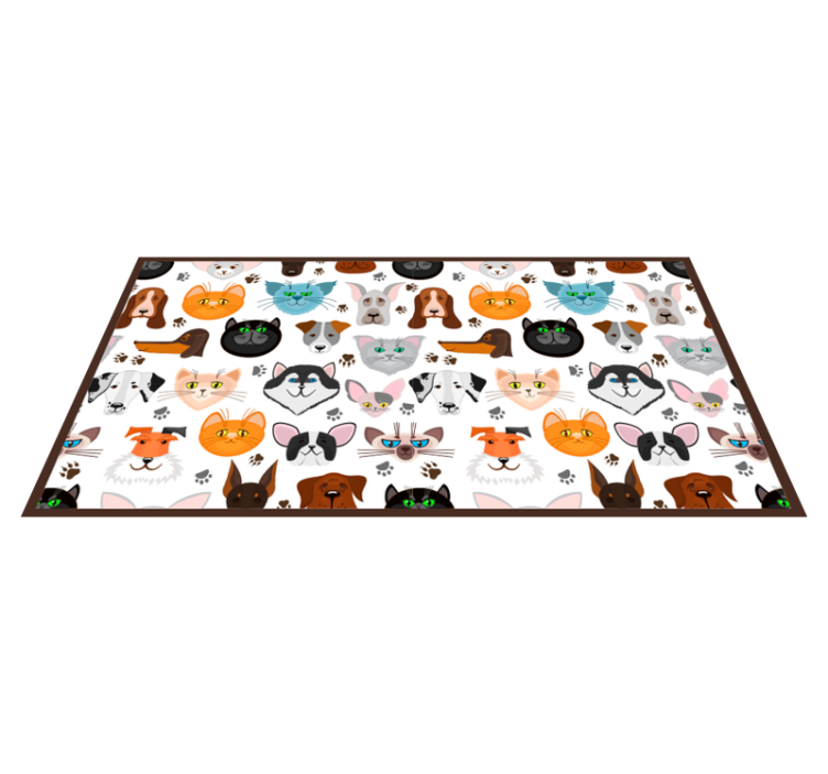 Charming Creature Faces animal vinyl rug - TenStickers