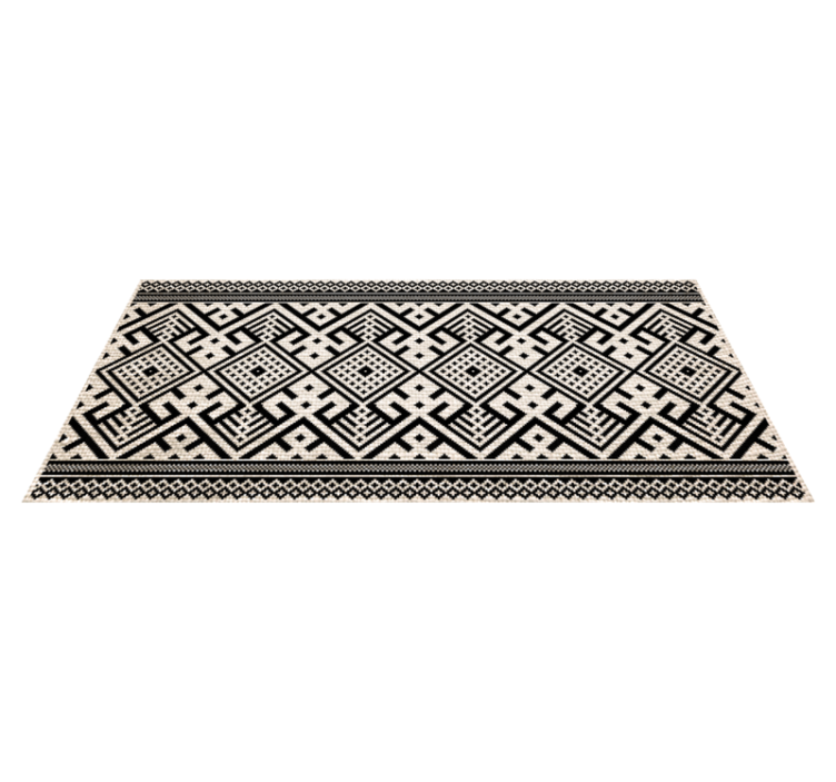 Damalia black and white ethnic rug - TenStickers