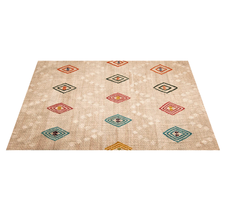 Vibrant Diamond Motif tile vinyl rug - TenStickers