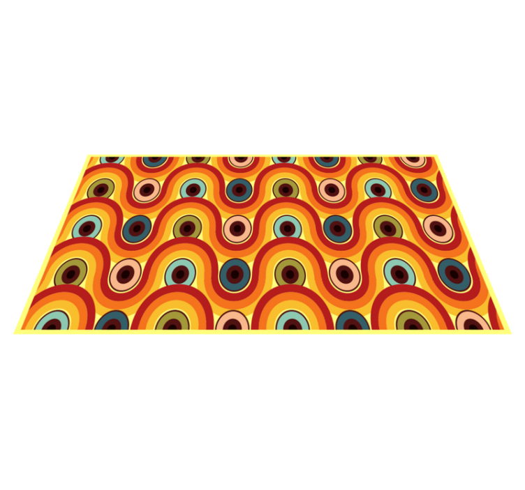 70's circles geometric rugs - TenStickers