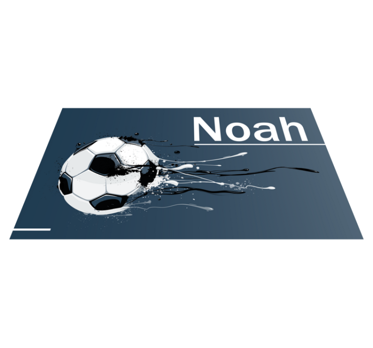 Soccer action with name teenager vinyl rug - TenStickers