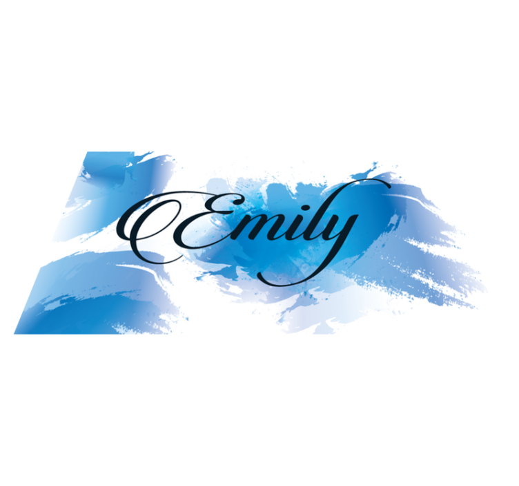 Stylish blue personalized name personalised mat - TenStickers