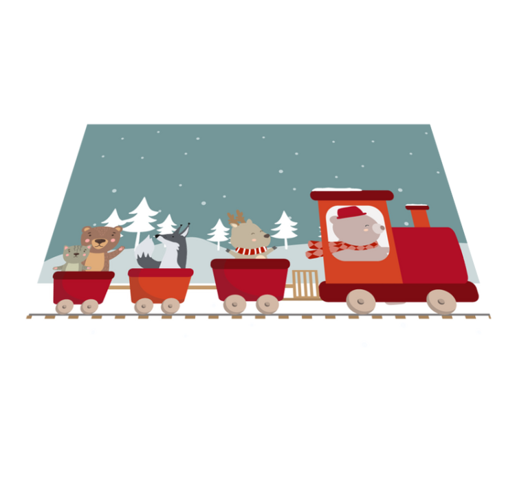 Animal Train Adventure vinyl rug - TenStickers